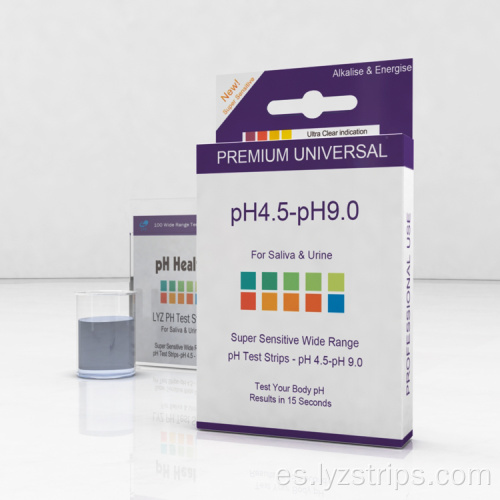Tiras reactivas de pH para orina y saliva